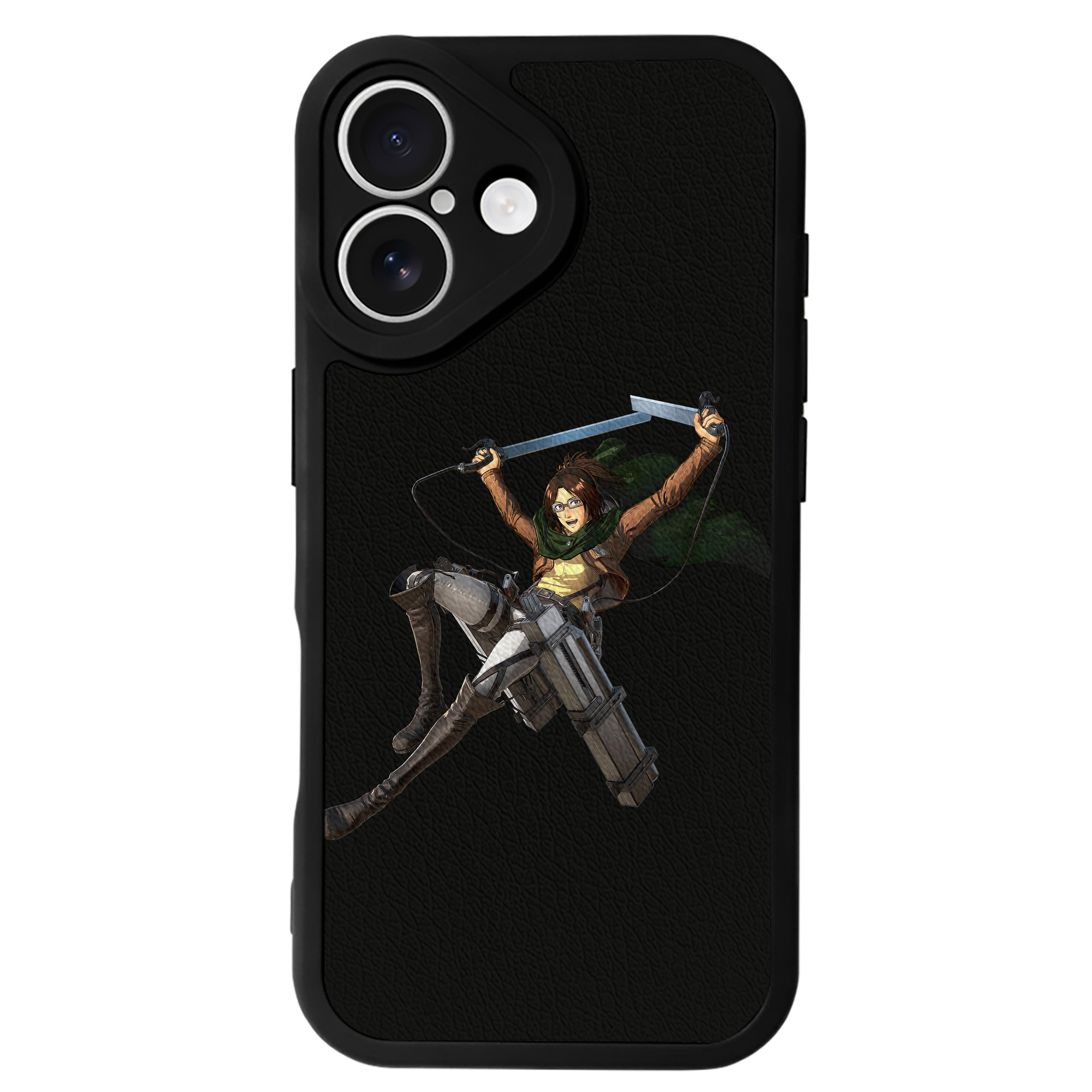 （画像用） 進撃の巨人 ハンジ·ゾエ Attack on Titan Hanji Zoe 【iPhone 16シリーズ対応】シリコンスマホケース（レザー調） 材質：シリコン